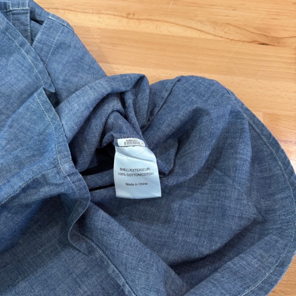 Tory Burch Denim Lightweight Button Down Shirt Size 4 - Picture 4 of 5